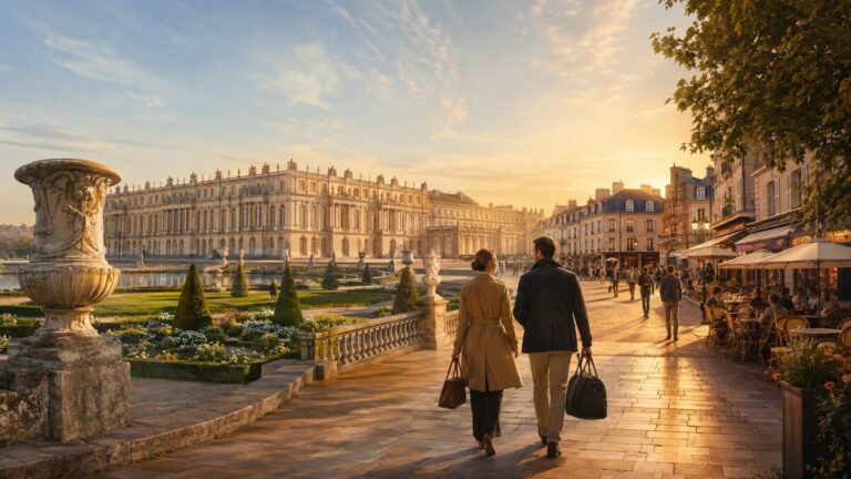 Couple en week-end entre le château, les jardins et le centre historique de Versailles