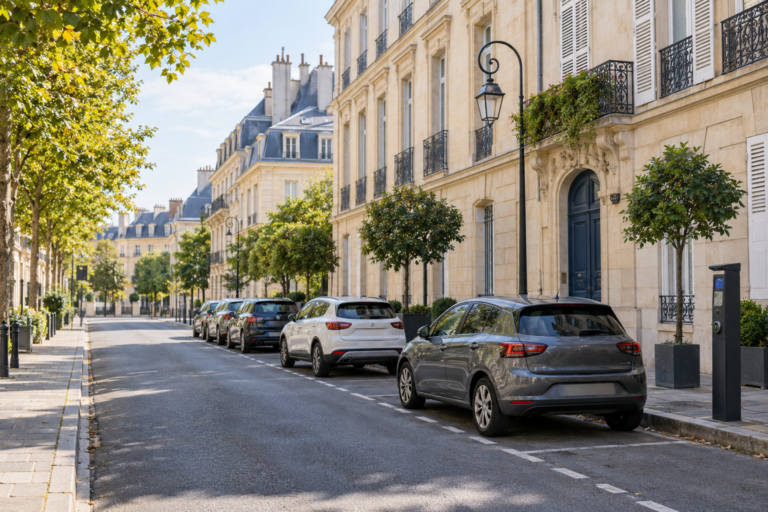 Stationnement automobile dans une rue de Versailles